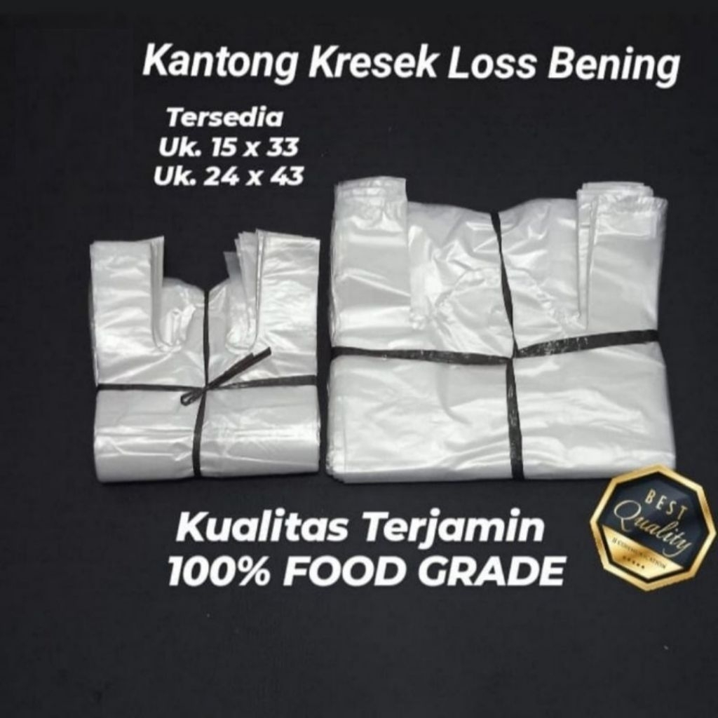 Kantong Plastik Kantong Kresek HD Los Bening Ukuran 15×33 250 Gram
