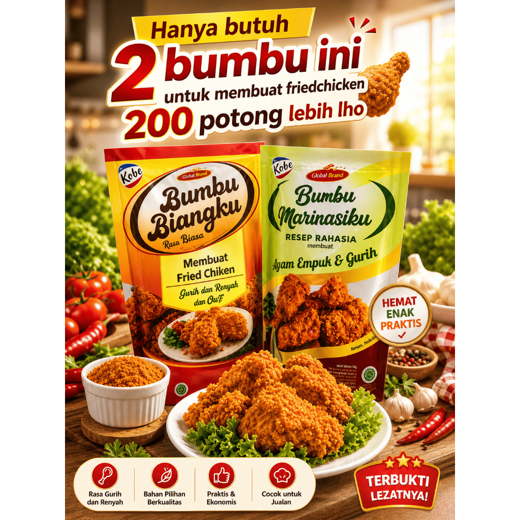 Tepung Bumbu Ayam Krispi Alifa Food 1kg – Renyah Tahan Lama, Bumbu berasa