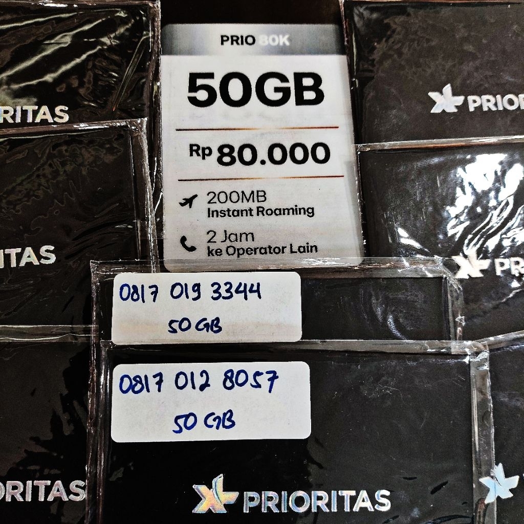 XL Prioritas 50GB Nomer Cantik Langka 10Digit, 11Digit, dan 12 Digit