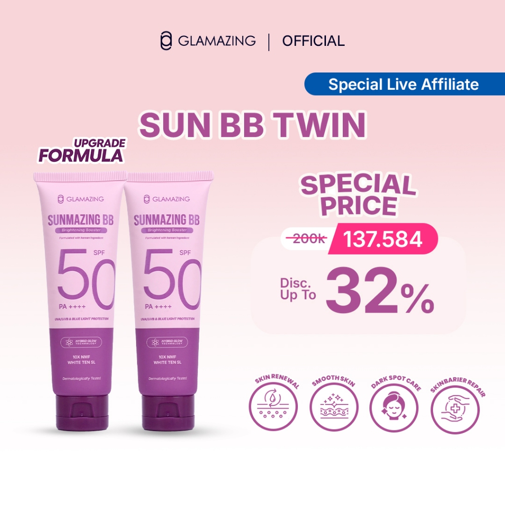 Glamazing - [Live Affiliate] Twin Pack - [UPGRADE FORMULA] Sunmazing Brightening Booster 50 ml x 2pc