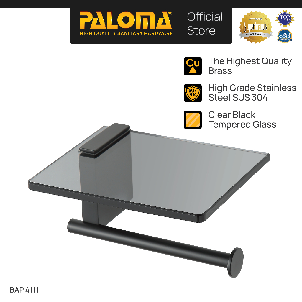 PALOMA BAP 4111 Tempat Tissue Toilet Tisu Gulung Roll Kamar Mandi Wall Dinding Brass Kuningan Stainl