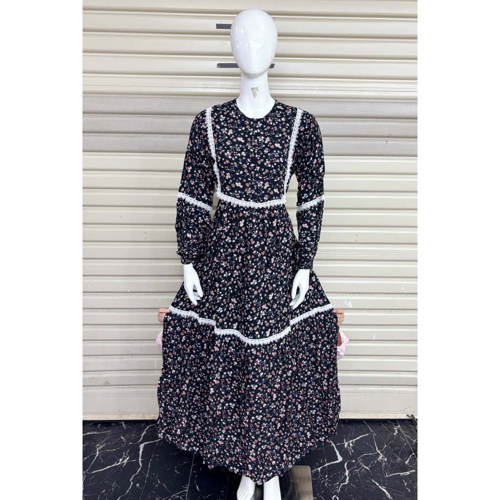Insan Fashion - Gamis Katun Ori Motif Bunga Kecil Adem 2026 dengan Desain Elegan dan Nyaman