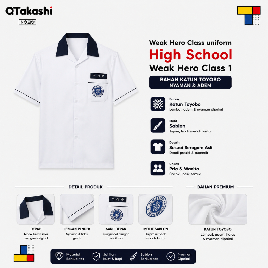 [QTakasi] seragam sekolah Weak Hero Class  uniform Byuck San High School Weak Hero Class 1