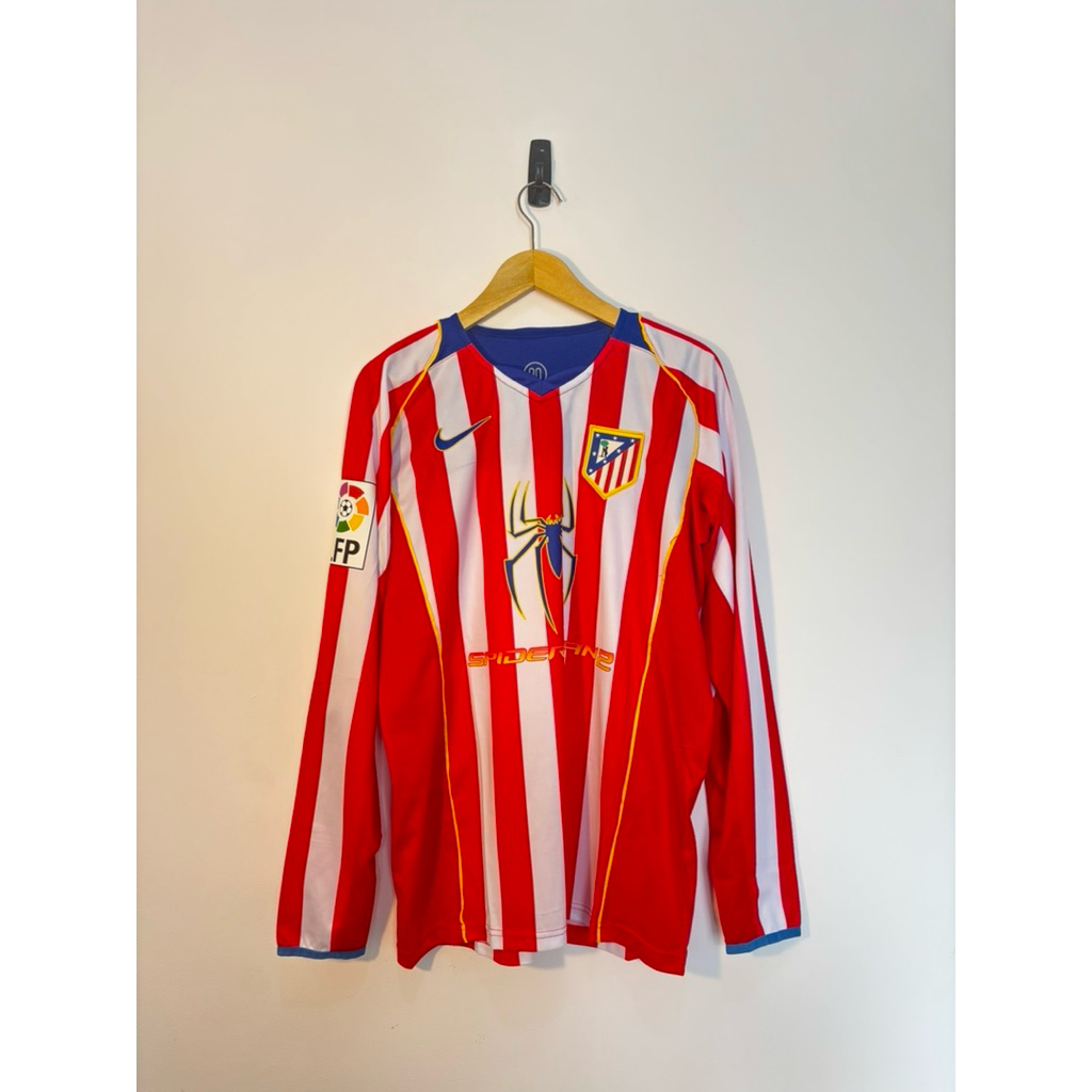 Jersey Long Sleeve Atletico Madrid Home 2004–2005 – Size L