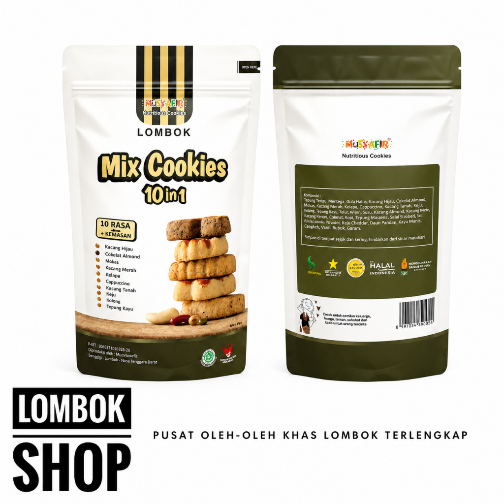 Nutsafir Mix Cookies 10 Rasa Dalam 1 Kemasan Khas Lombok