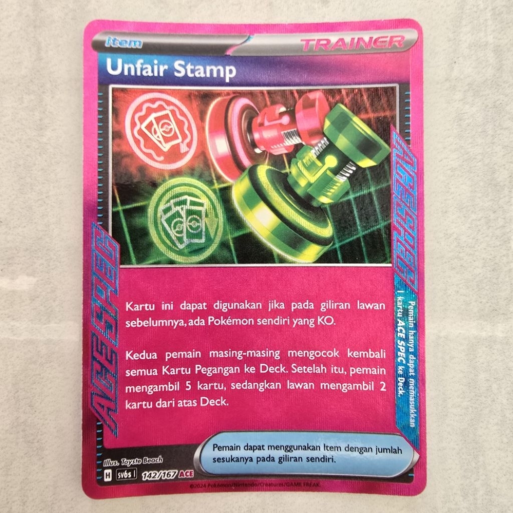 Unfair Stamp ACE SPEC Set Topeng Transfigurasi sv6s 142/167 - Kartu Pokemon TCG Indonesia