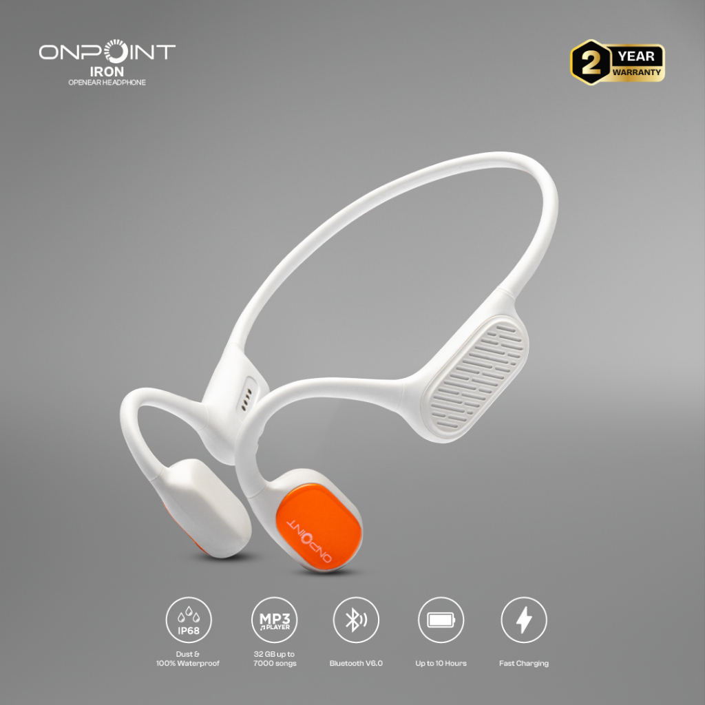ONPOINT IRON OpenEar Bone Conduction Headphone - Open Ear GREY