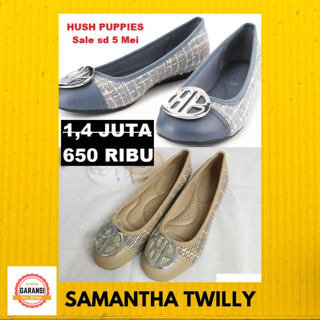 Sepatu flat Hush Puppies Wanita seri SAMANTHA TWILLY HushPuppies ORIGINAL 100%