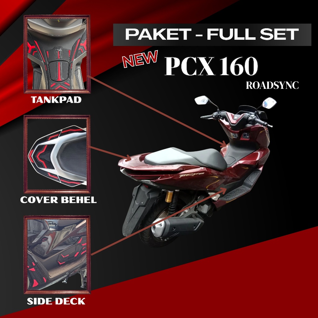 Paket PCX 160 RoadSync 2025 Full Set Tankpad Cover Behel Side Deck Aksesoris Lengkap