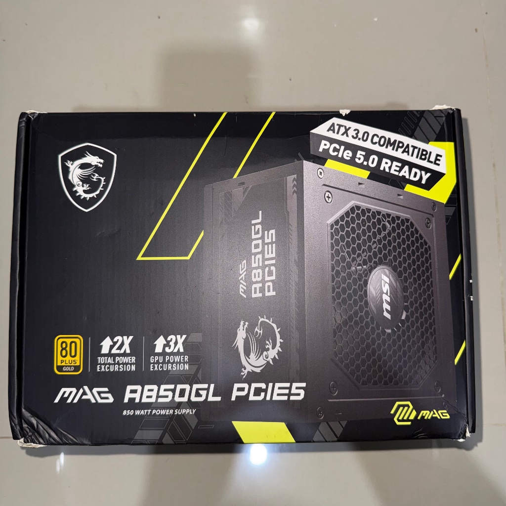 MSI MAG A850GL PCIE5 - Sumber Daya 850W ATX Hitam Full Modular 80 PLUS Gold