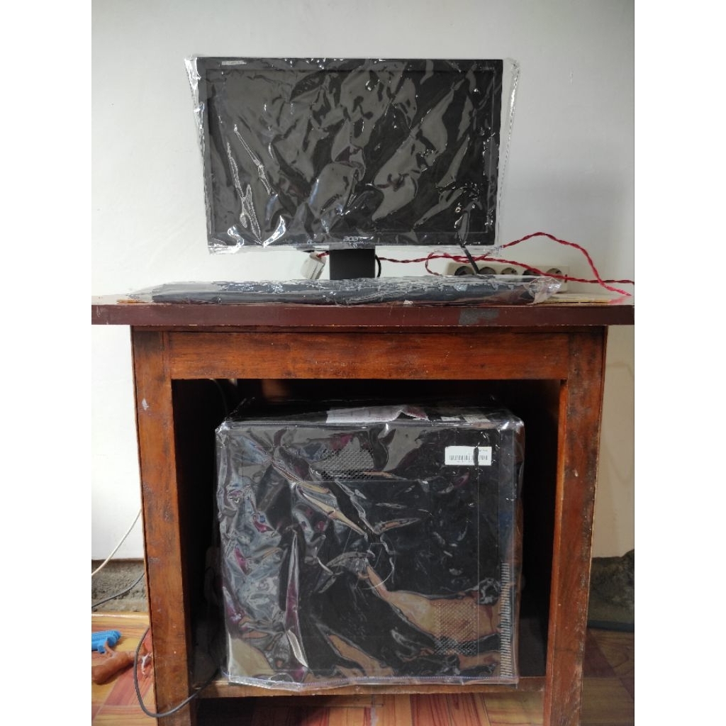 Cover Monitor Set Transparan Isi 3 Pcs Cover Monitor Cover CPU Cover Keyboard