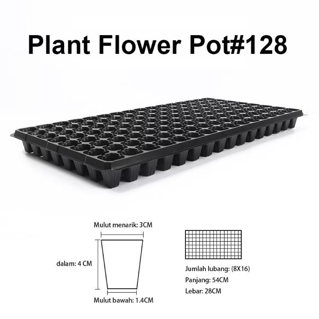 Tray semai 128 lubang/Pot tray pembibitan 128 Lubang/seeding tray hidroponik 128 Lubang