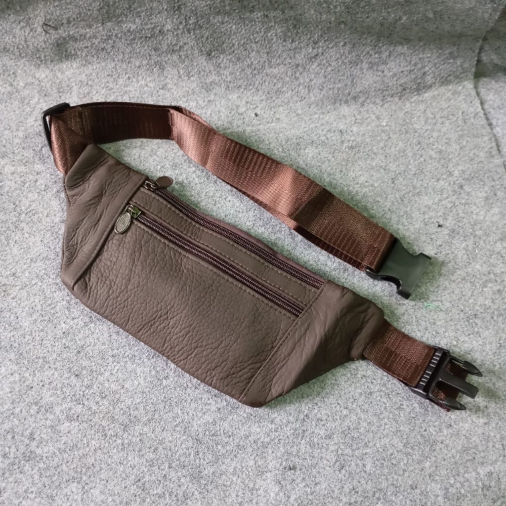 TAS PINGGANG KULIT ASLI PRIA WANITA TAS PINGGANG KULIT SPORT TAS PINGGANG TIPIS