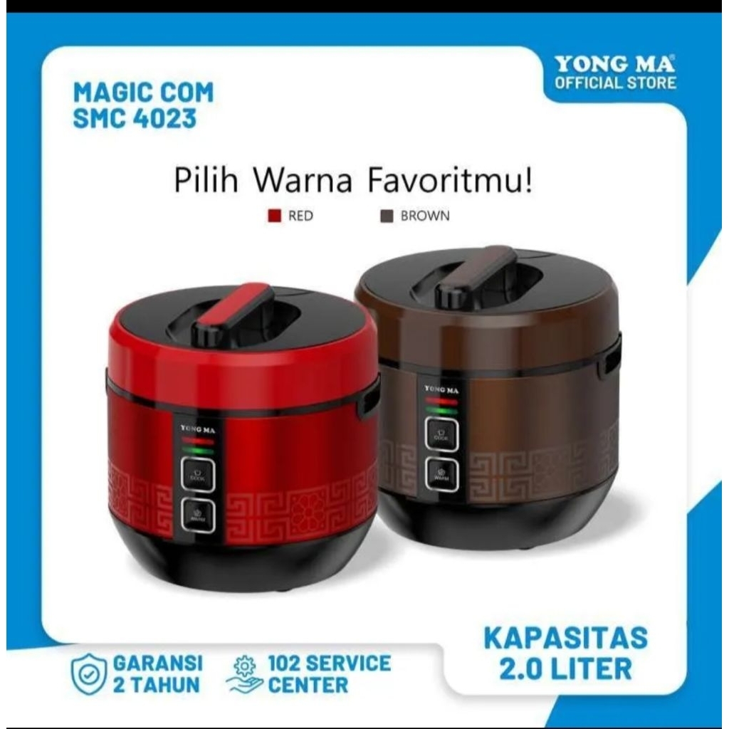 MAGIC COM YONGMA SMC4023/RICE cooker YONGMA SMC 4023/ RICE COOKER YONG MA 2liter SMC 4023 / PENANAK 