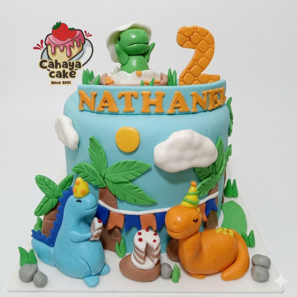 Kue Ulang Tahun Karakter Dinosaurus / Dinosaurus Cake / Kue Ultah Dinosaurus