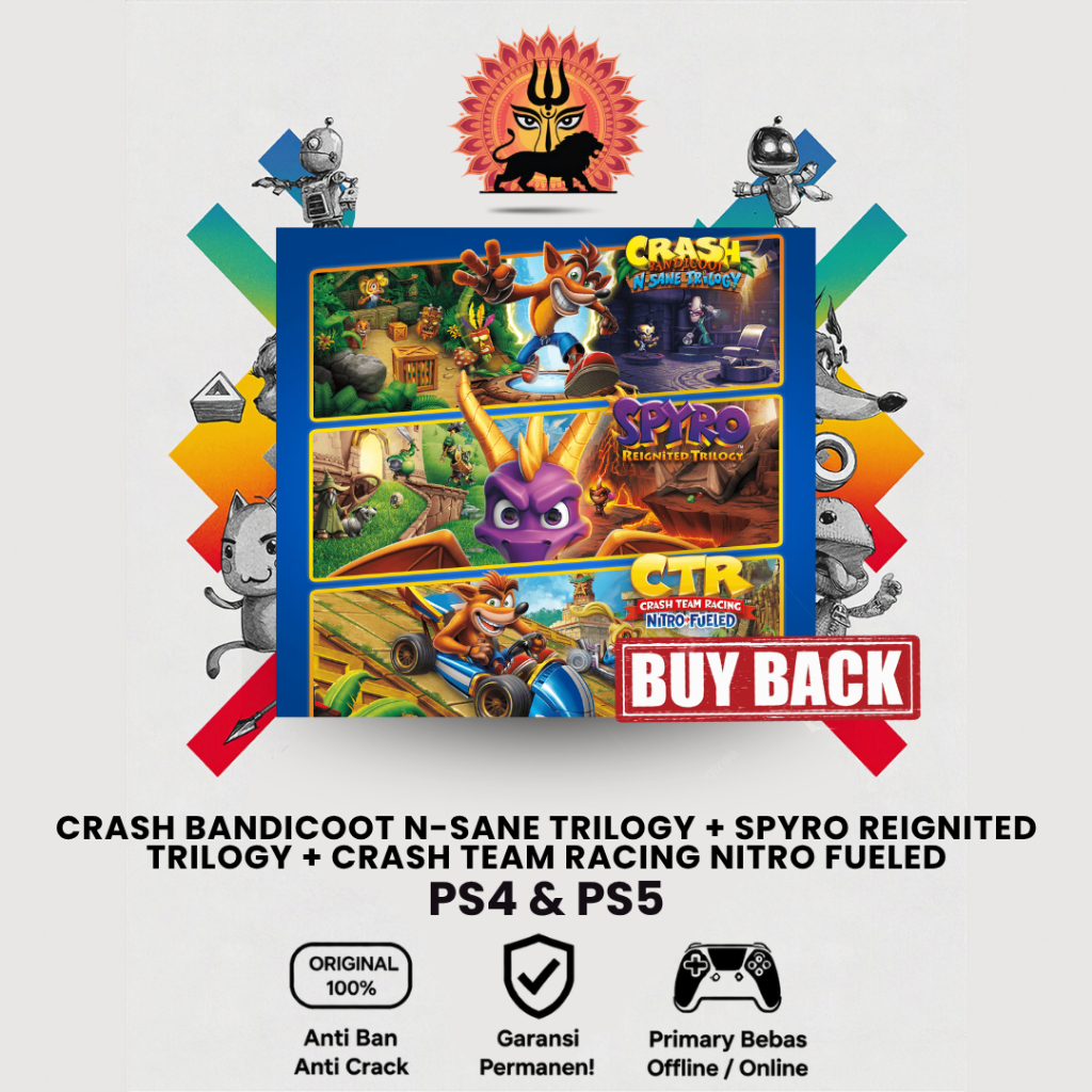 Crash Bandicoot N-Sane Trilogy + Spyro Reignited Trilogy + Crash Team Racing Nitro Fueled, CTR 3 in 