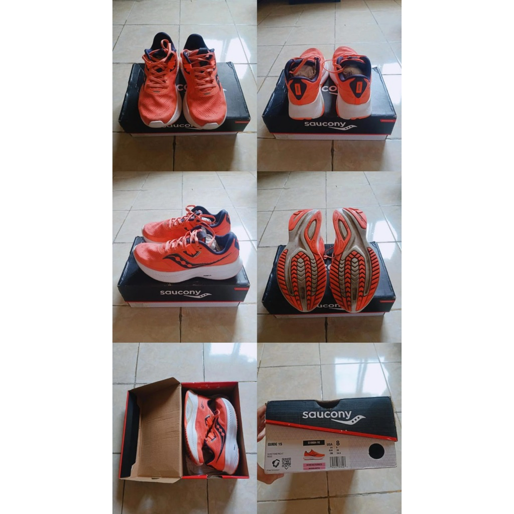 Sepatu lari wanita Saucony Guide 15 preloved