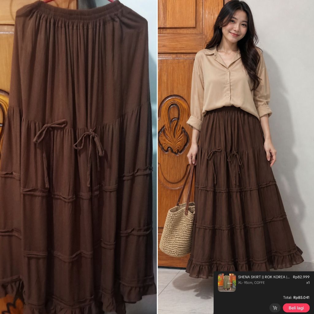 Shena Skirt | Rok Flowy Rayon Premium| Hijab friendly