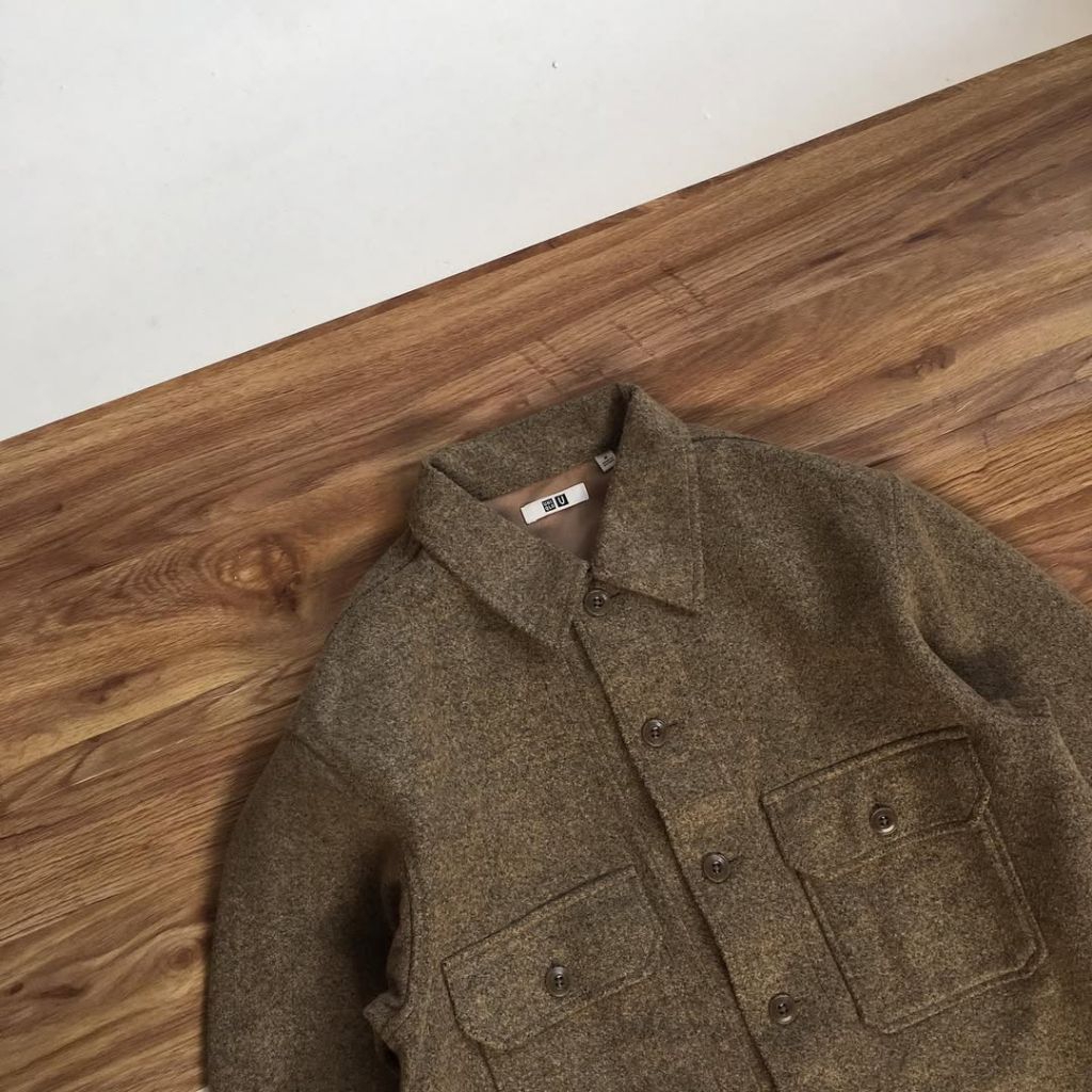 jaket wool uniqlo overshirt