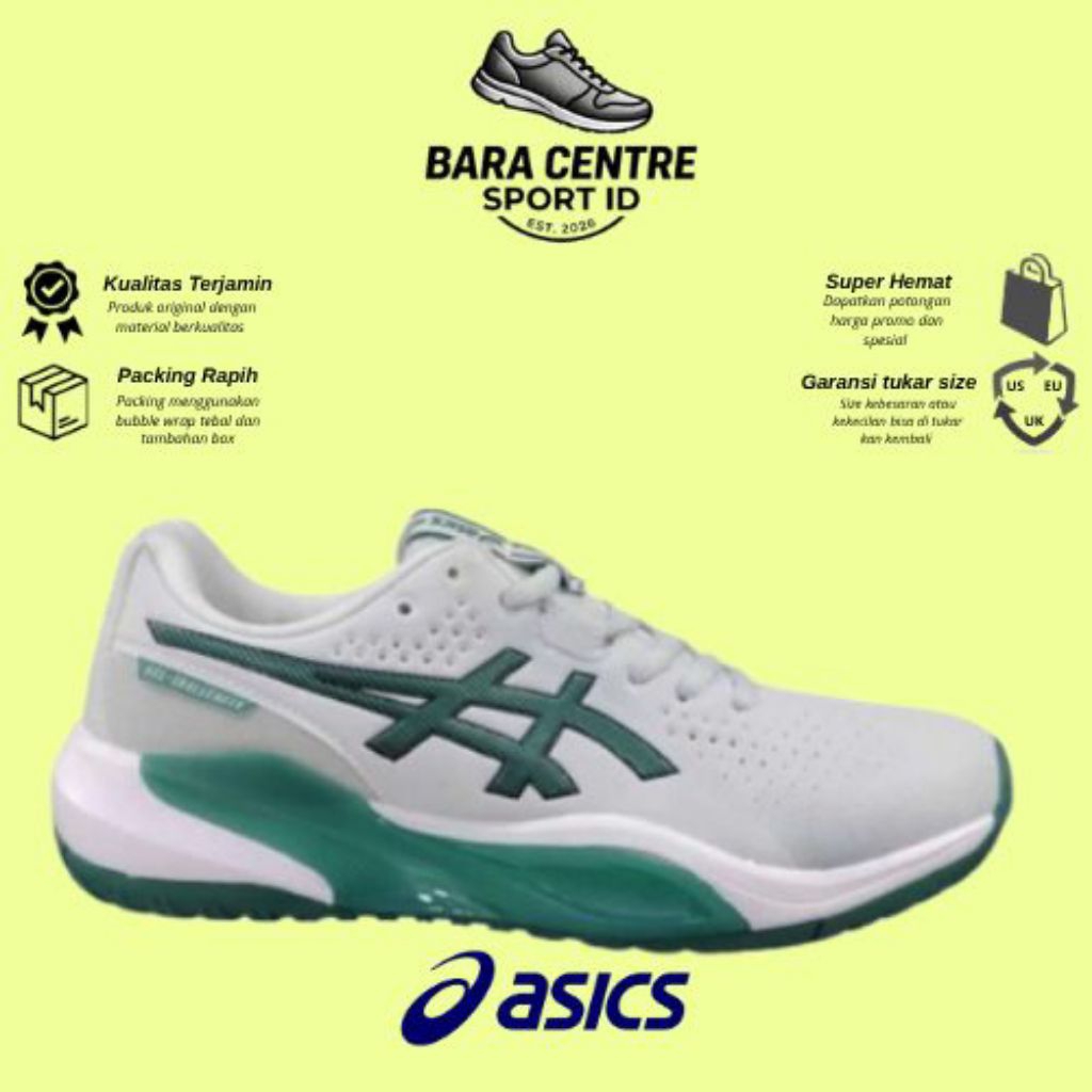 Asics Sepatu Padel Or Tenis Gel-Challenger 15 White Misty Pine (All Court)