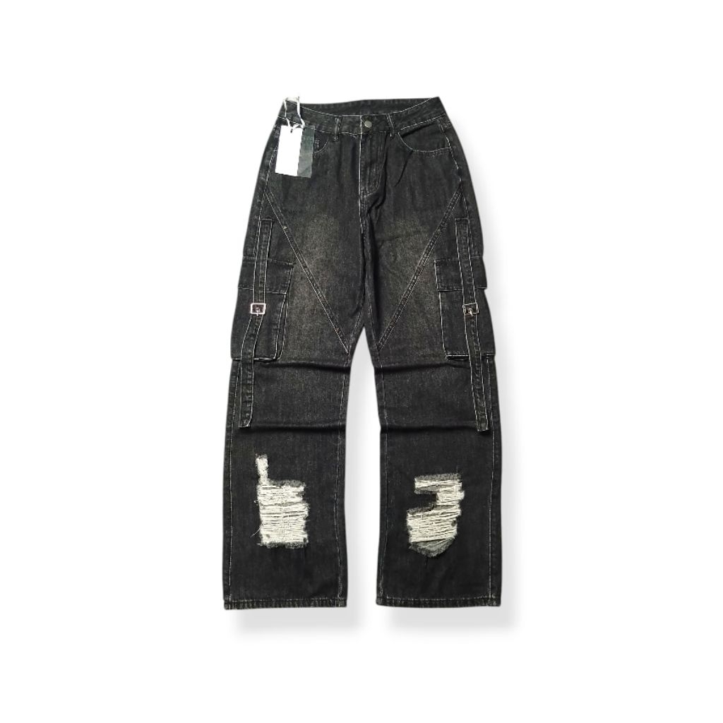 "Unbrand" Y2k Cargo Jeans Black Washed (BNWT)