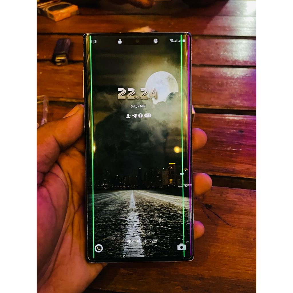 samsung note 10 minus lcd garis