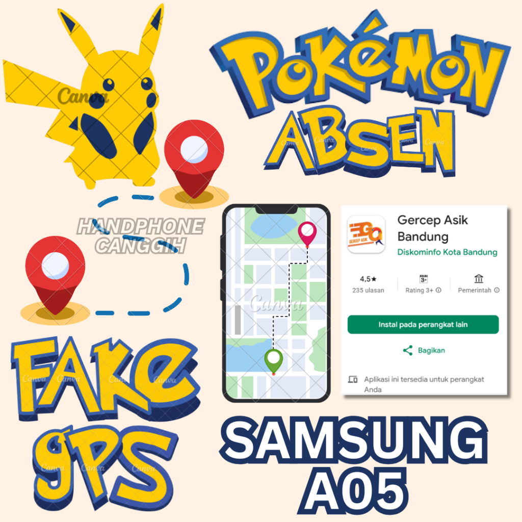 hp absen online pokemon fake gps absen jarak jauh samsung A05 hp bekas pakai original 100%