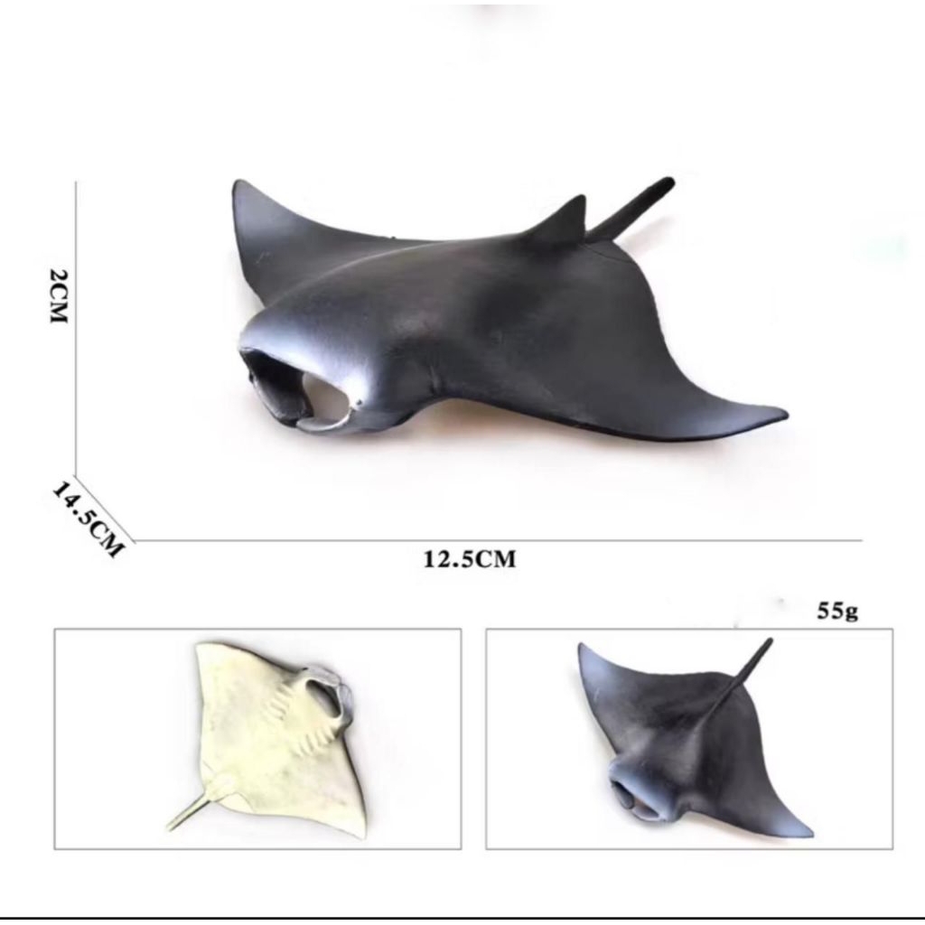 Mainan ikan pari karet - miniatur ikan pari - pajangan ikan pari - koleksi figure ikan pari - mainan