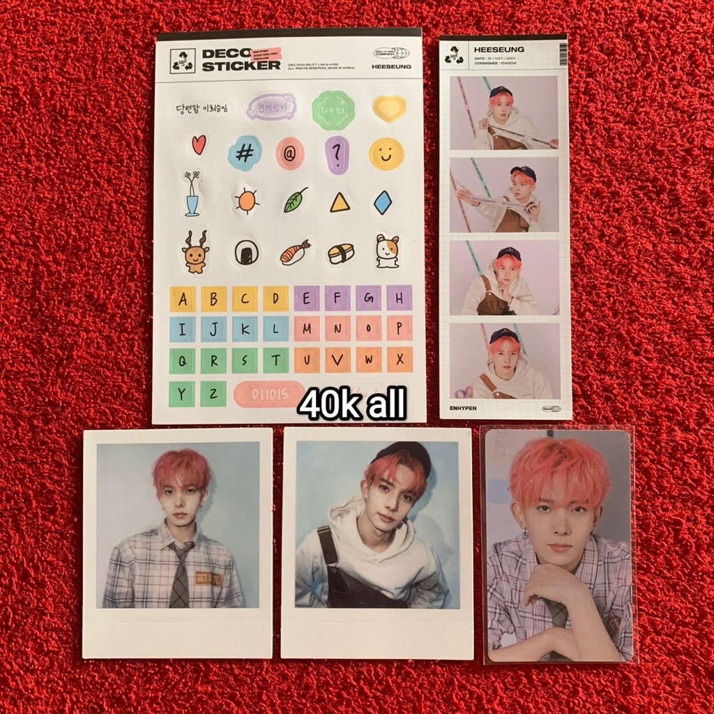 pc photocard polaroid sticker heeseung enhypen official ggu ggu 2022