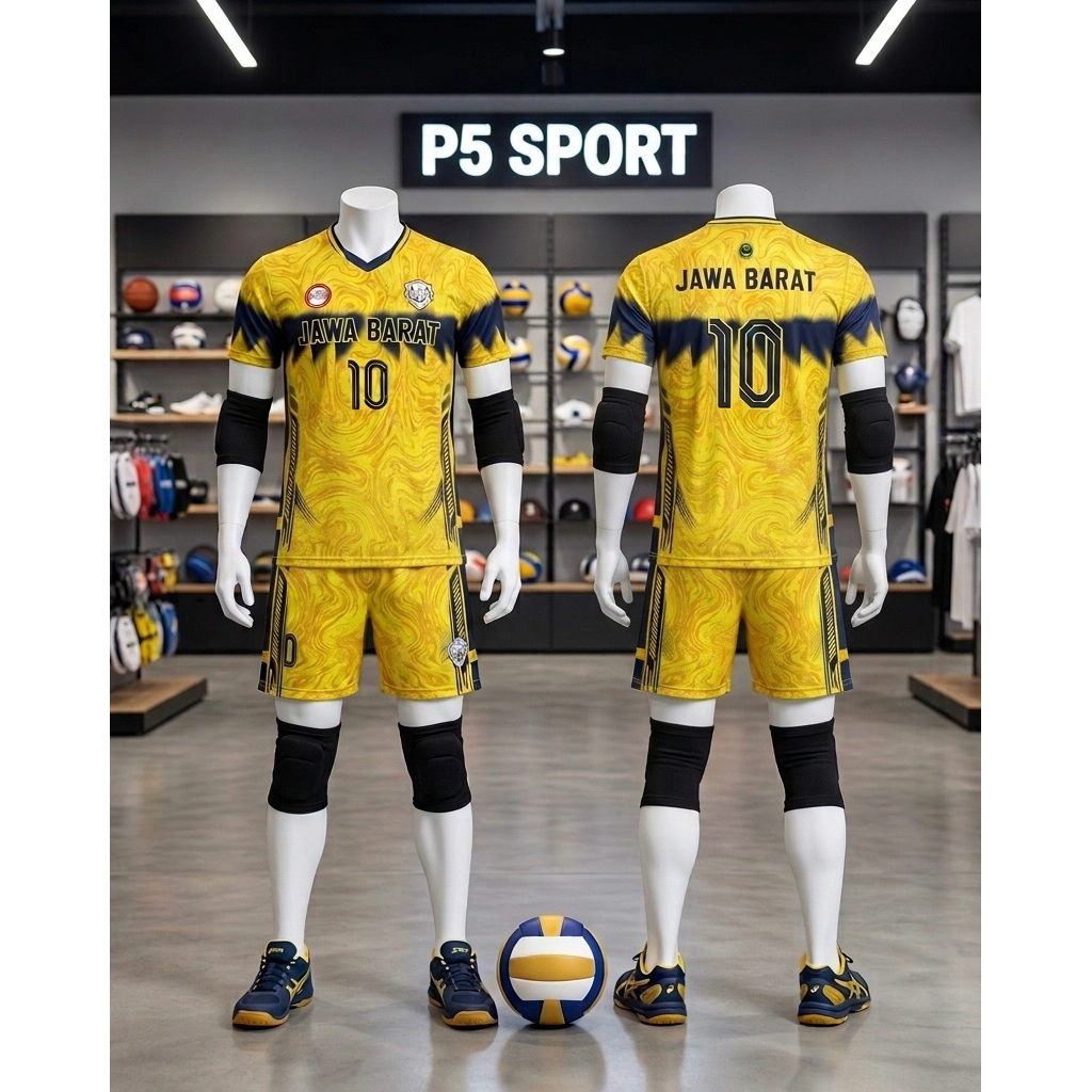 jersey voli navy kuning
