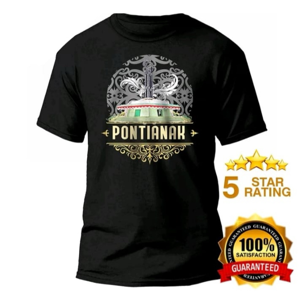 Kaos sablon pontianak tugu khatulistiwa t-shirt distro unisex bahan adem