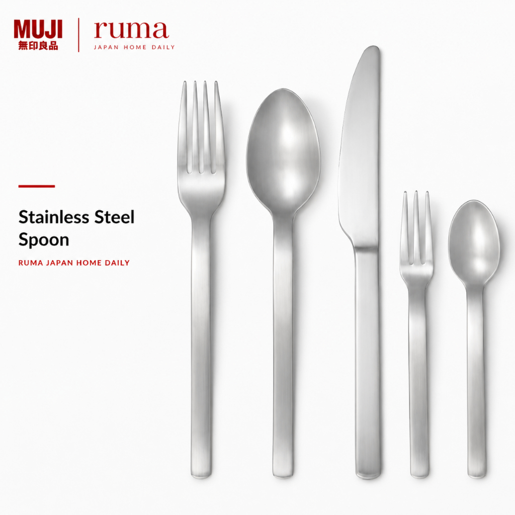 Muji Cutlery Set / Peralatan Makan Minimalis Jepang – Sendok Garpu Pisau Stainless Steel Original