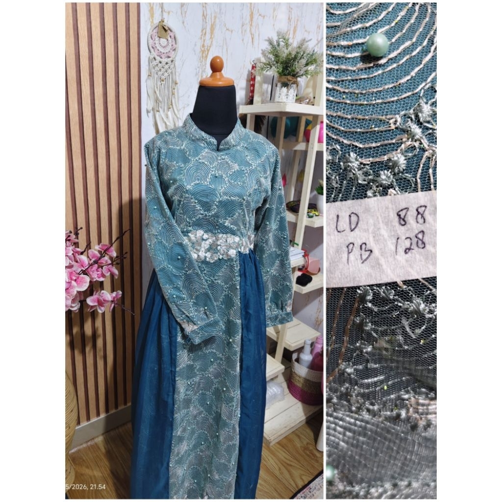 PL Gamis royal warna biru tosca