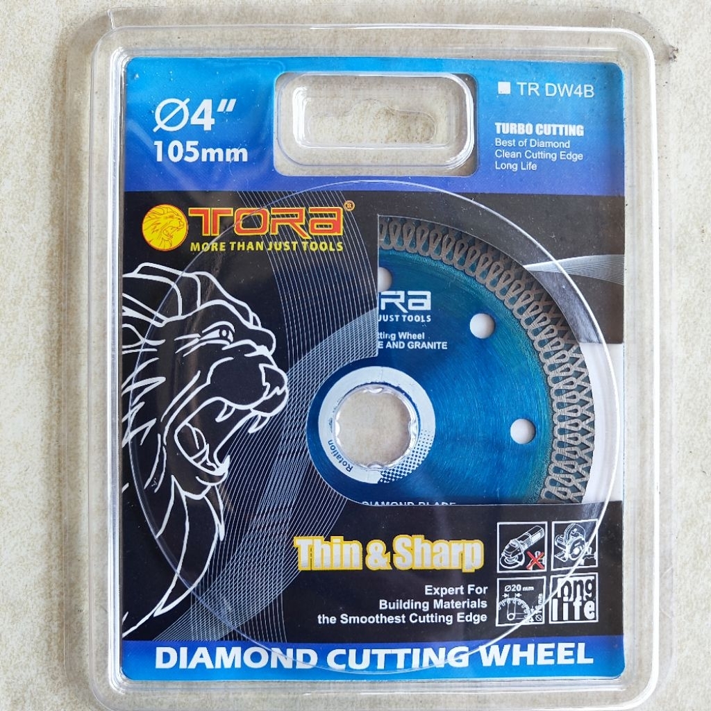 Tora 4" inch Batik Turbo Thin Tipis 1.2mm Mata Pisau Diamond Wheel Potong Keramik Granit Marmer