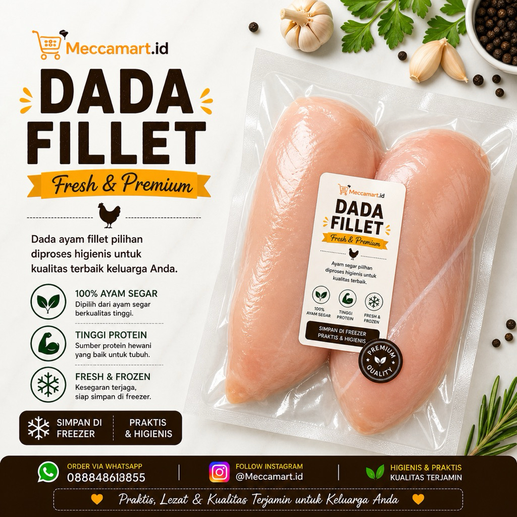 DADA AYAM POLOS (1kg) - DAGING AYAM FILLET