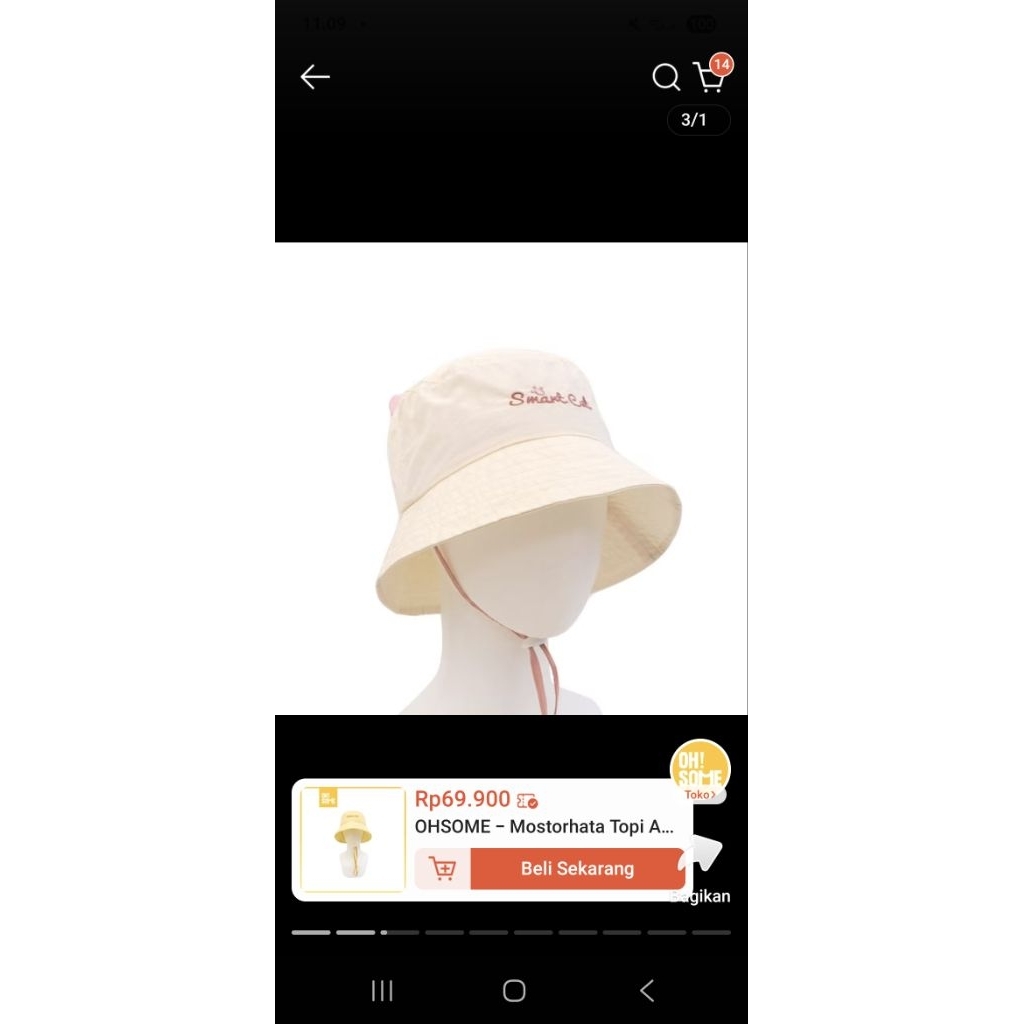 preloved baru topi anak kucing kkv