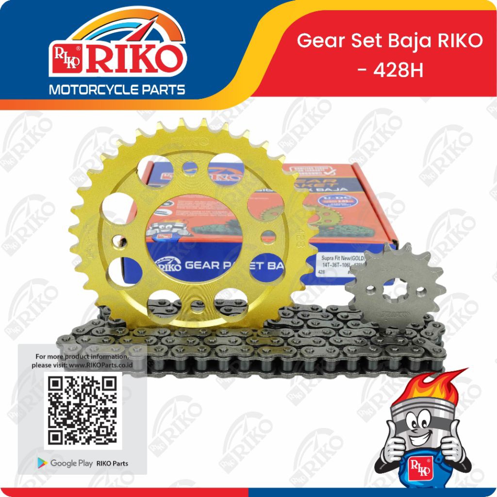 GEAR SET PAKET BAJA HONDA SUPRA FITNEW 14T-40T RIKO