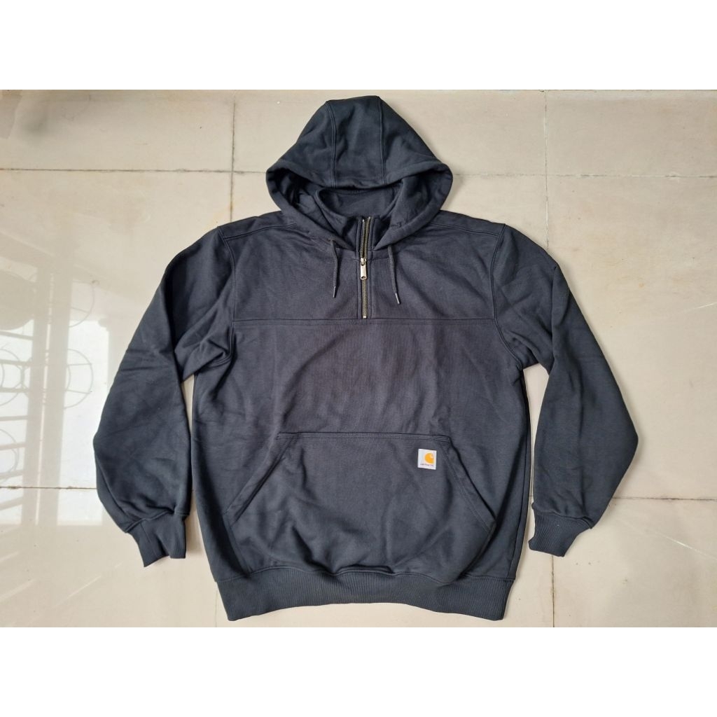Carhartt Rain Defender Loose Fit Heavyweight Quarter-Zip Black Hoodie