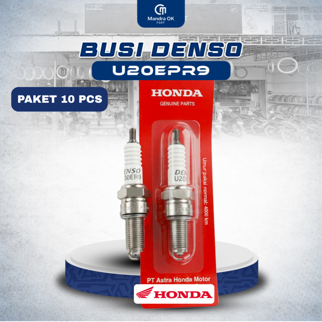 ( PAKET 10 ) BUSI U20EPR9 DENSO ( Karisma Supra-X 125 Blade Vario Beat Jupiter-MX Vixion Nmax Xeon N