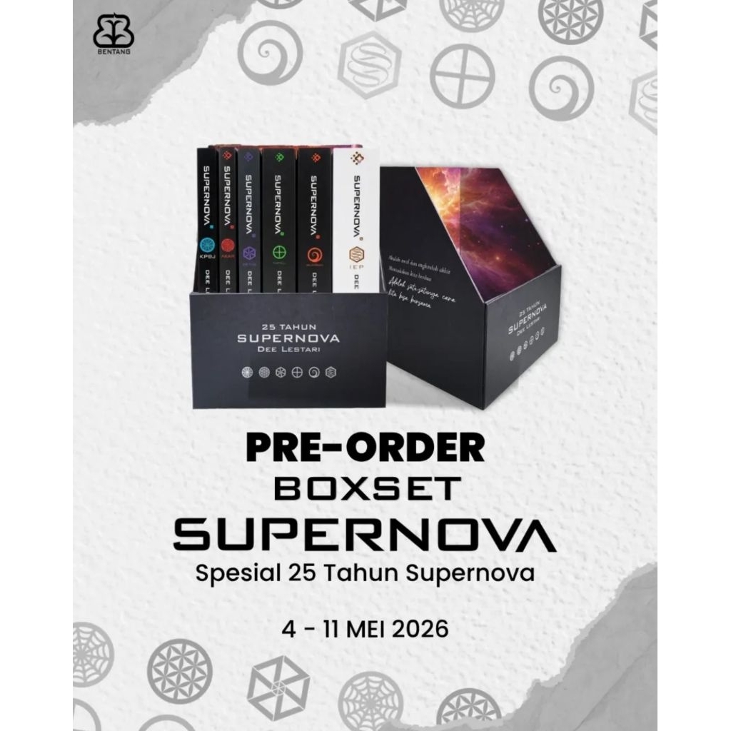 [Paket Lengkap] Boxset Supernova Spesial 25 Tahun Supernova - Dee Lestari - Bentang Pustaka - Dbooks