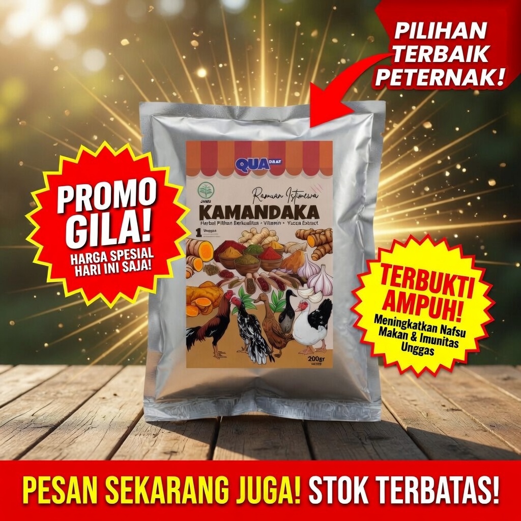 JAMU KAMANDAKA RAMUAN ISTIMEWA Penambah Nafsu Makan & Imunitas Unggas Herbal Vitamin Yucca Extract T