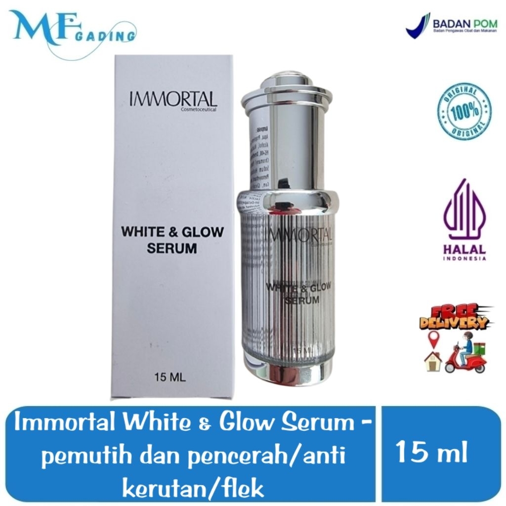 Immortal White & Glow Serum - pemutih dan pencerah wajah / flek / anti kerutan / anti aging - whiten