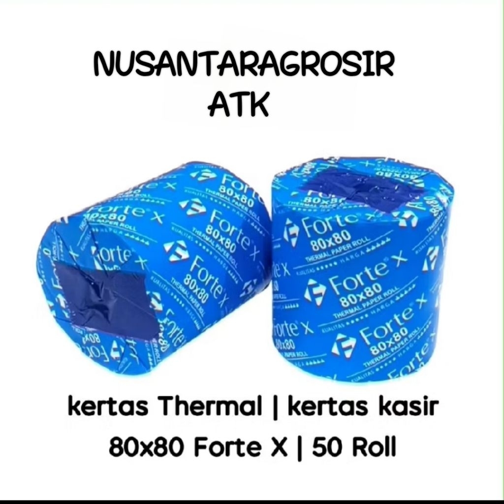 Kertas Thermal Struk Kasir Biru Forte 80x80 mm (1 Roll)