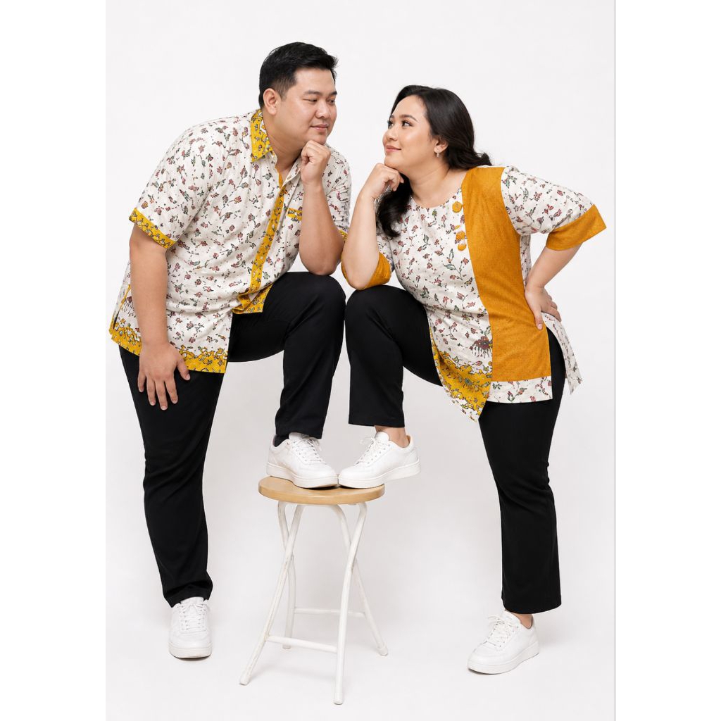 BATIK SARIMBIT BLUS KUNING COUPLE BLOUSE JUMBO KUNING COUPLE BAJU JUMBO