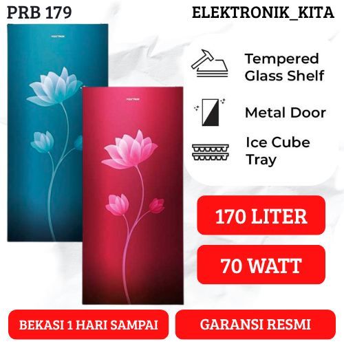 POLYTRON KULKAS 1 PINTU 170 LITER PRB 179 PRB179 PRB 179B PRB 179R METAL DOOR GARANSI RESMI BEKASI