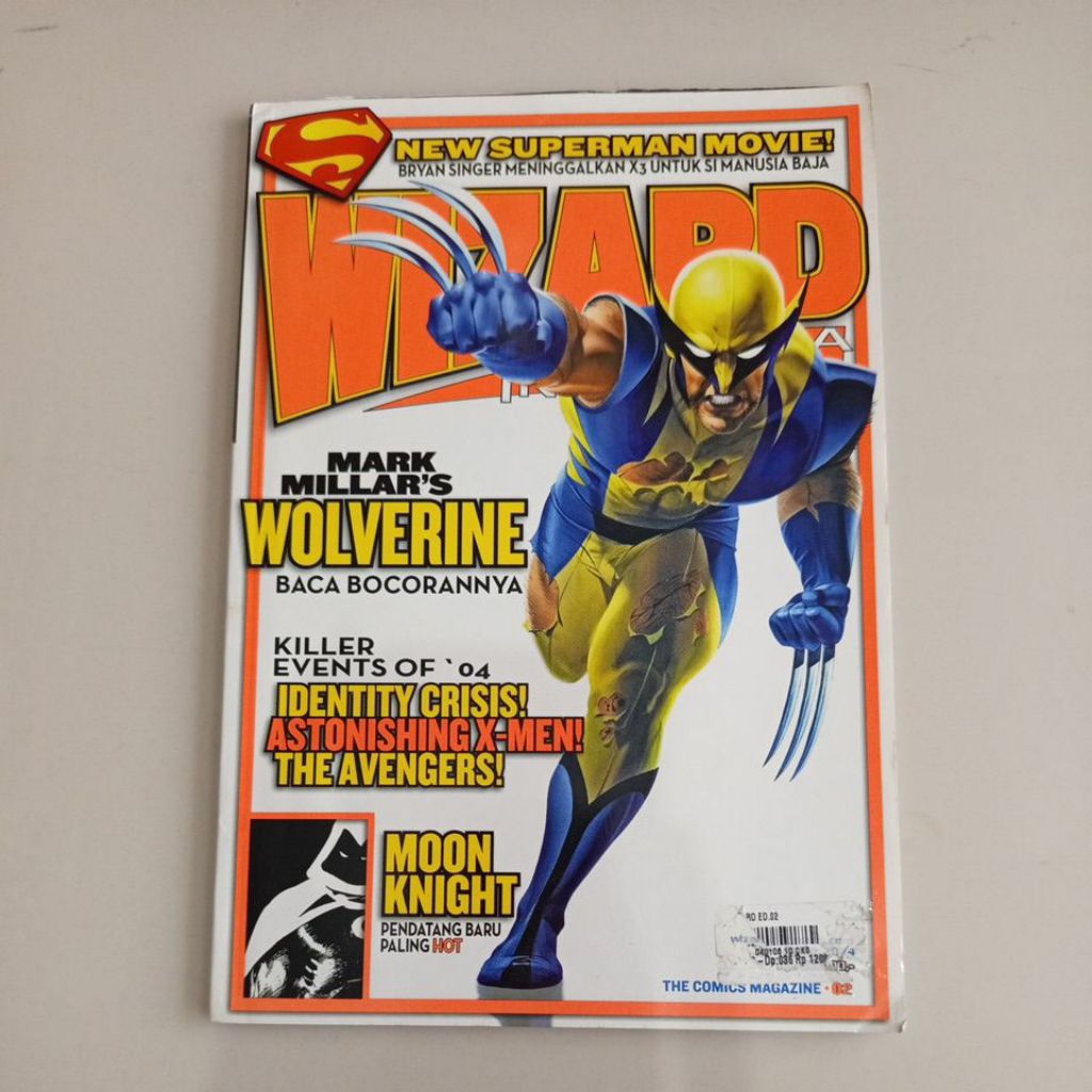 KOMIK WIZARD 02 THE COMICS MAGAZINE WOLVERINE PREVIEW SUPERMAN BATMAN JACK KIRBY MOON KNIGHT COM X