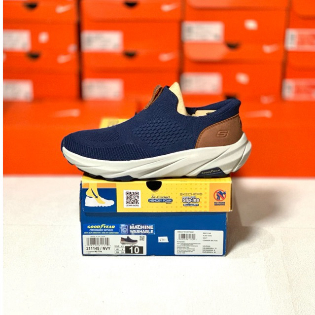 SEPATU PRIA SLIP ON SK CONNER MILTON NAVY ORIGINAL || 211145/NVY || SEPATU OUTSOLE GOODYEAR