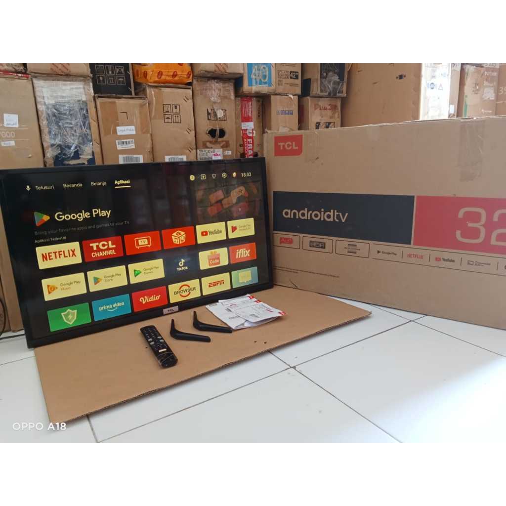 TV LED TCL ANDROID 32 INC KONDISI BEKAS MASIH SEGEL SIAP PAKAI (6140)