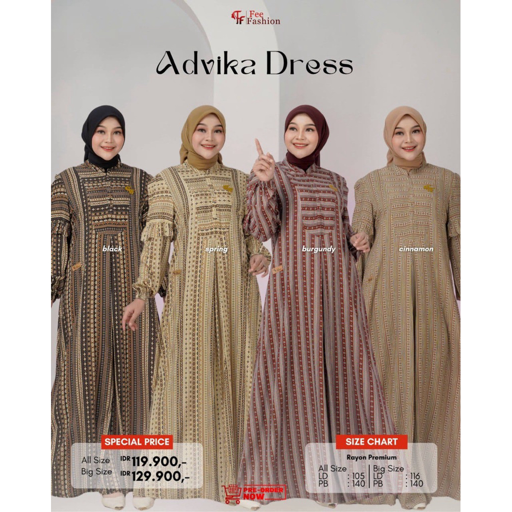 Fee Fashion - Dress / Gamis / Advika Dress Fee Fashion