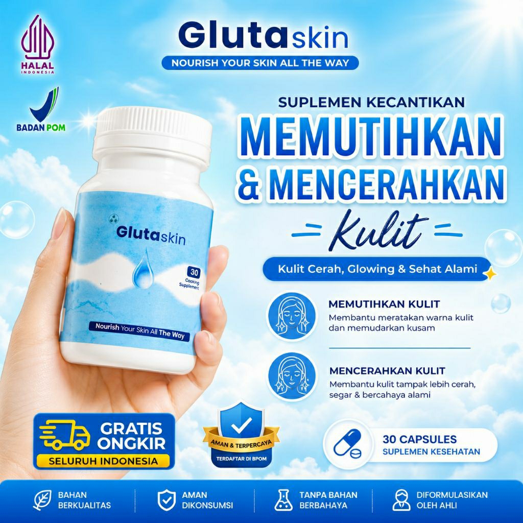 GLUTASKIN WHITENING GLUTATHIONE Kapsul Pemutih Badan Dan Wajah Halal BPOM